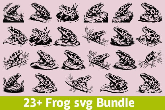 23 Frog Bundle Svg for Local Business Graphics