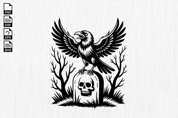 F-Caw-F SVG Gothic Raven Design for Crafts and Graphics