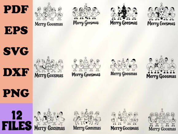 Funny Christmas SVG Silly Goose Graphics for Crafts