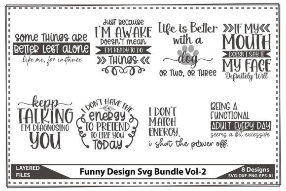 Funny Design Svg Bundle Vol-2 for Crafts and Graphics