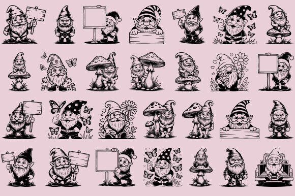 Funny Gnome SVG Bundle for Crafts and Graphics