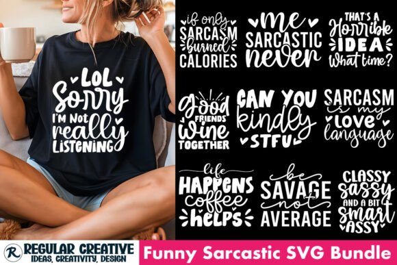 Funny Sarcastic SVG Bundle for Graphic Designers
