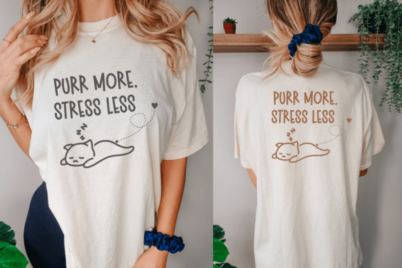 Purr More Stress Less Svg for Crafts and Graphics